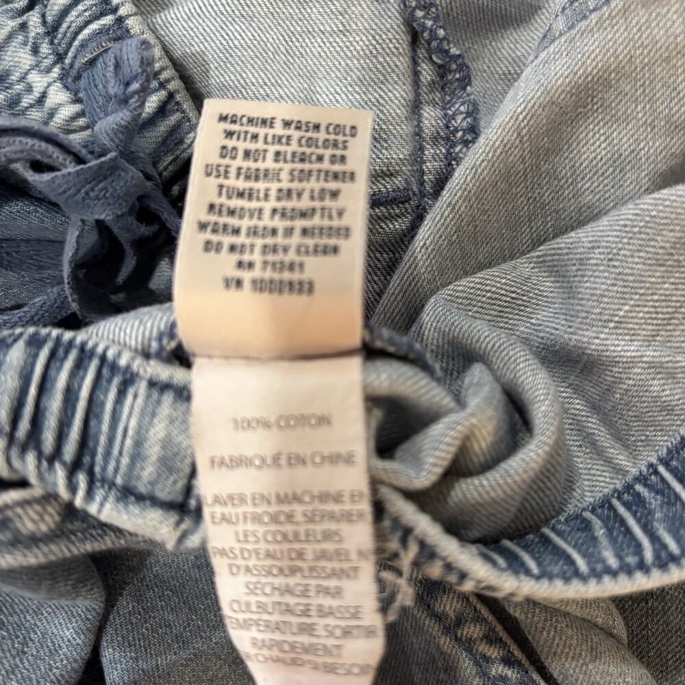 L.L. Bean Light Chambray Wide leg Cropped Pants Plus Size 1X Granola Minimalist - Picture 3 of 6